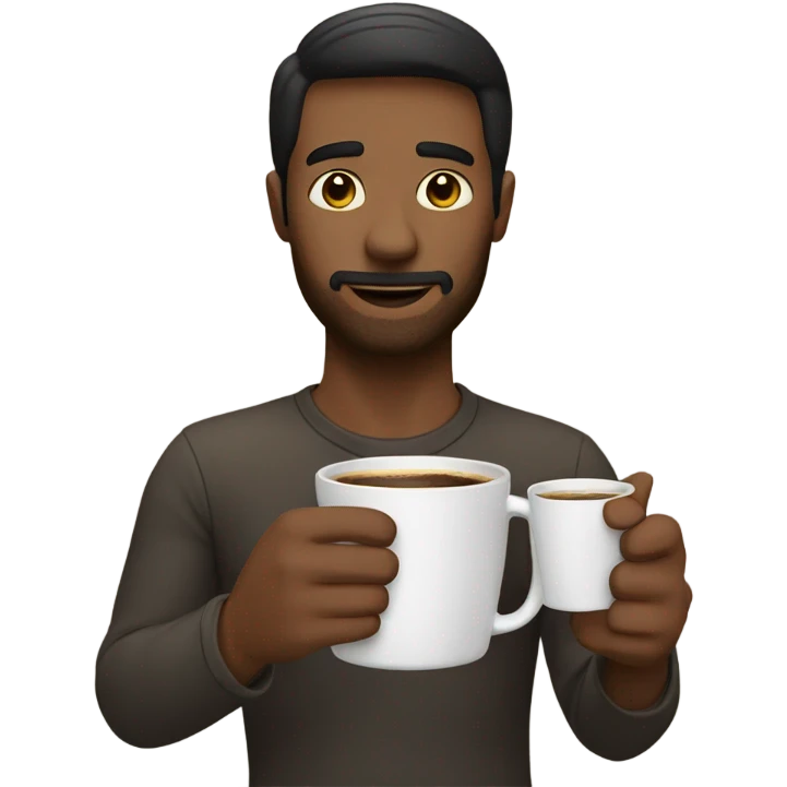 Guy with coffee emoji