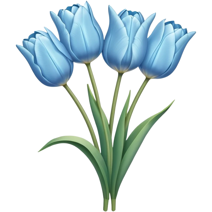 Light blue tulip bundle, cut emoji
