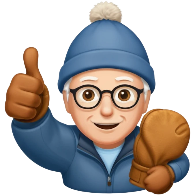 thumbs up in bernie sanders brown mitten emoji
