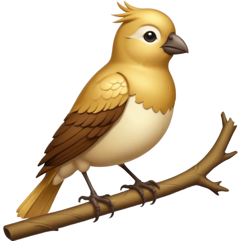 golden bird on top, cream-colored on the chest emoji