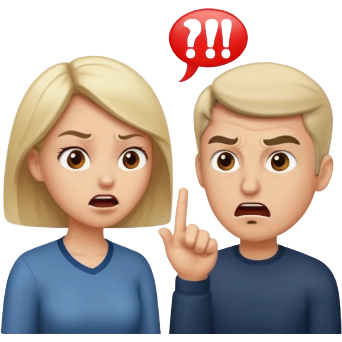 A woman and man getting divorced and arguing emoji