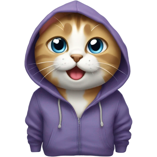 Cat with a hoodie emoji