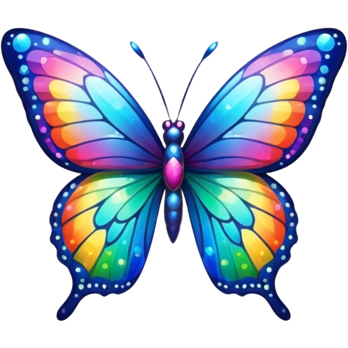 Rainbow butterfly with sparkles emoji