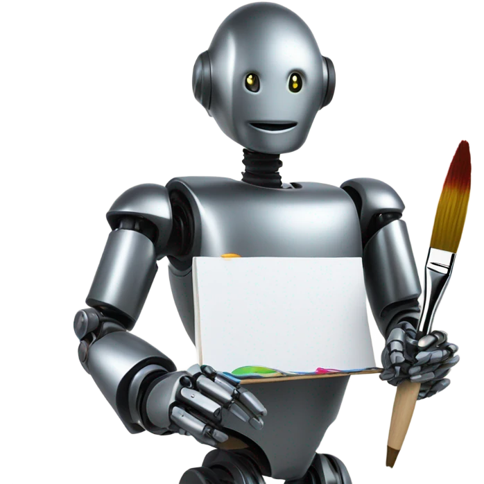 robot paints emoji