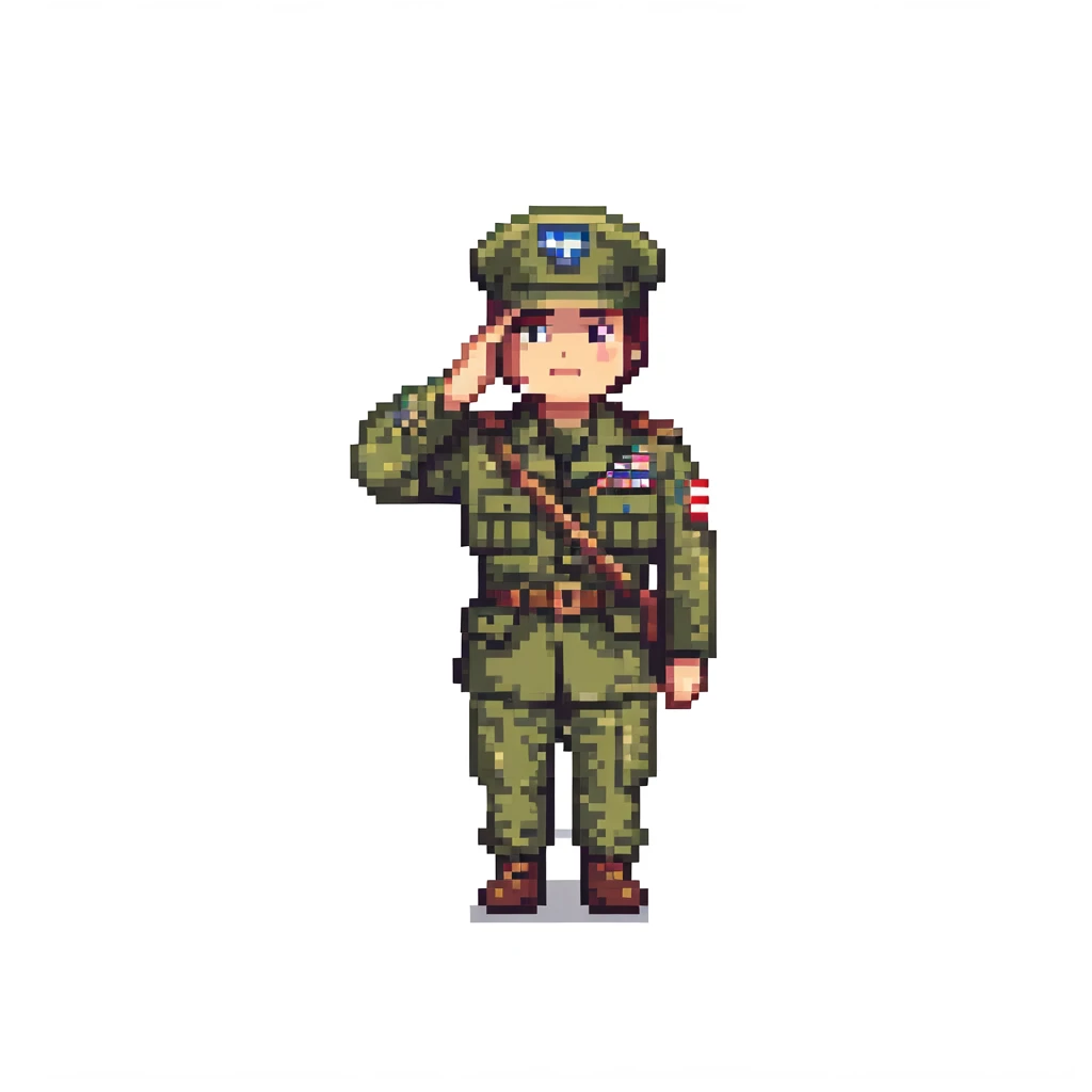 US soldier in military uniform saluting emoji