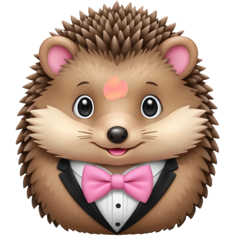 Make cosy hegehog with bowtie pink emoji