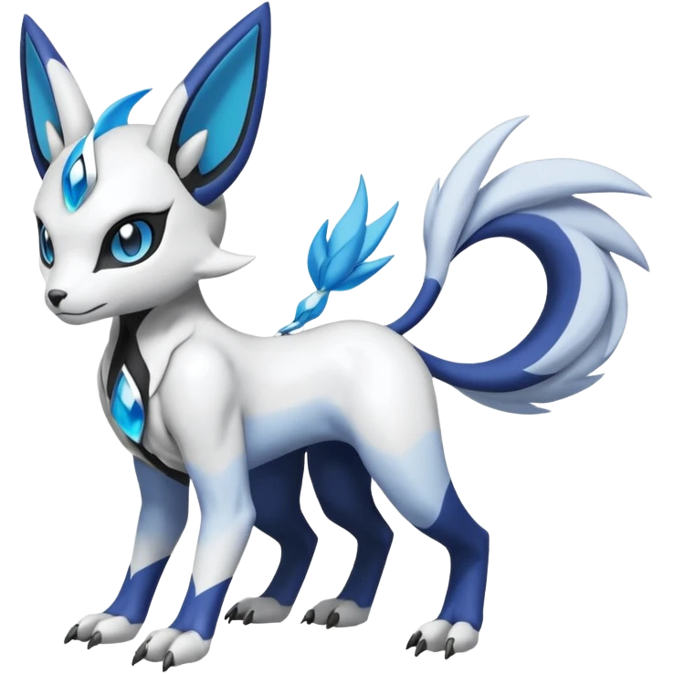 Garurumon-Meloetta-Renamon-Absol-fusion-hybrid-creature (full body) emoji