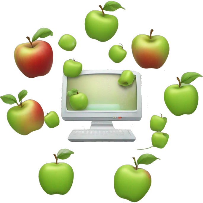 Computer sience with apples emoji