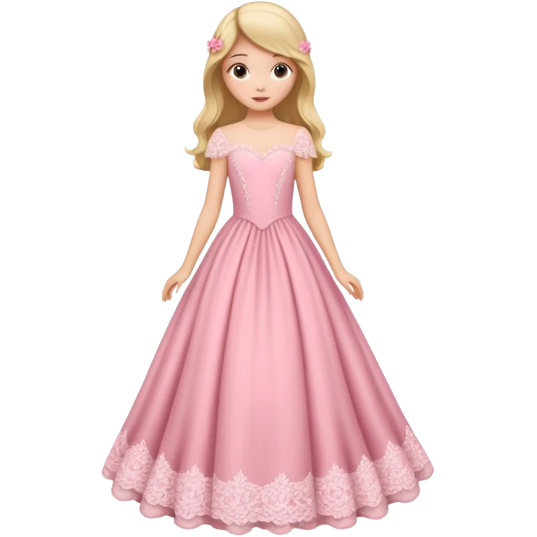 Gown in pink for kids only dress emoji