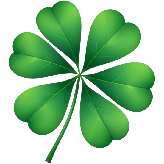 Five leave clover in black colour  emoji