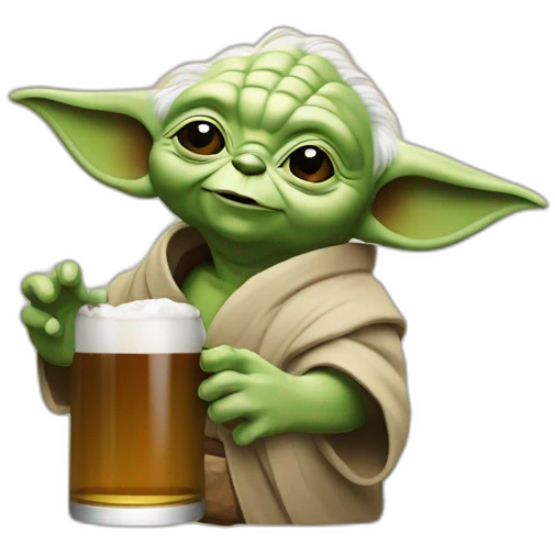 Yoda qui bois une biere emoji
