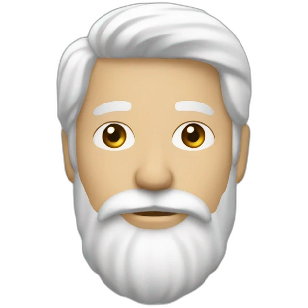 un homme de 50 ans avec une barbe blanche et pas de cheveux emoji
