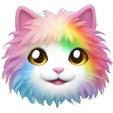 Fluffy rainbow kitty emoji