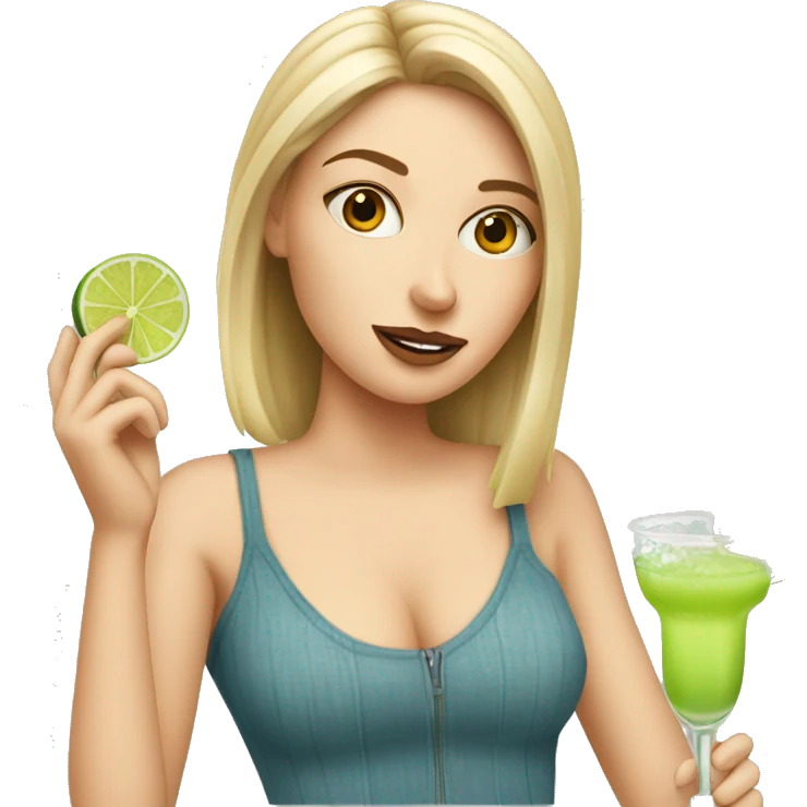 Basic white Girl drinking a margarita  emoji