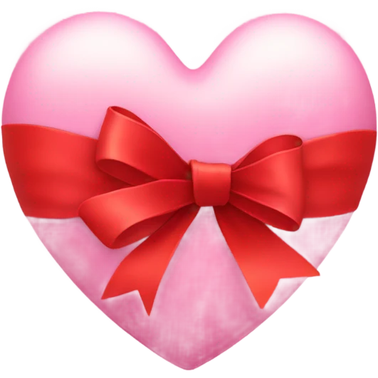 pink heart with a red ribbon around it emoji