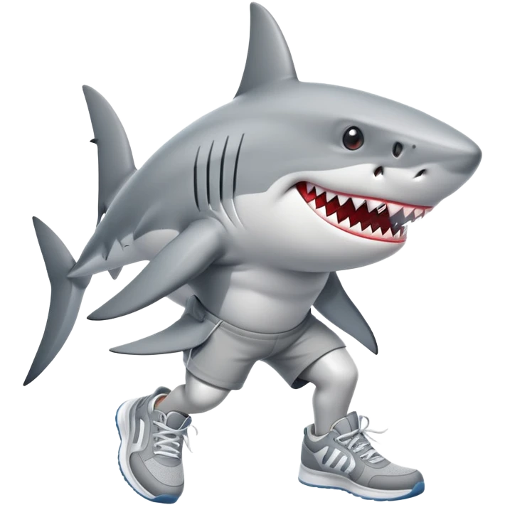 shark with three legs wearing sneakers emoji