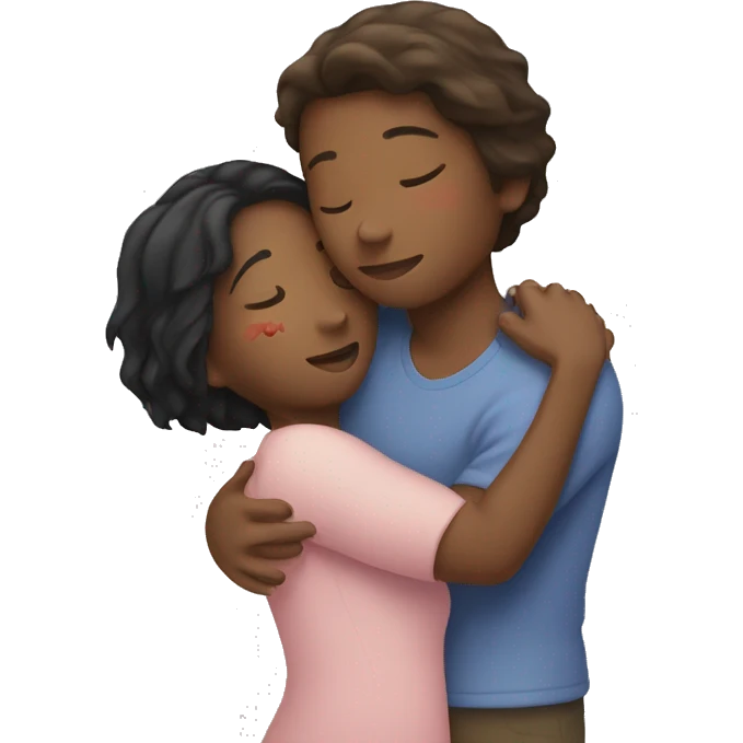  girl friends hugging each other  eyes closed  emoji