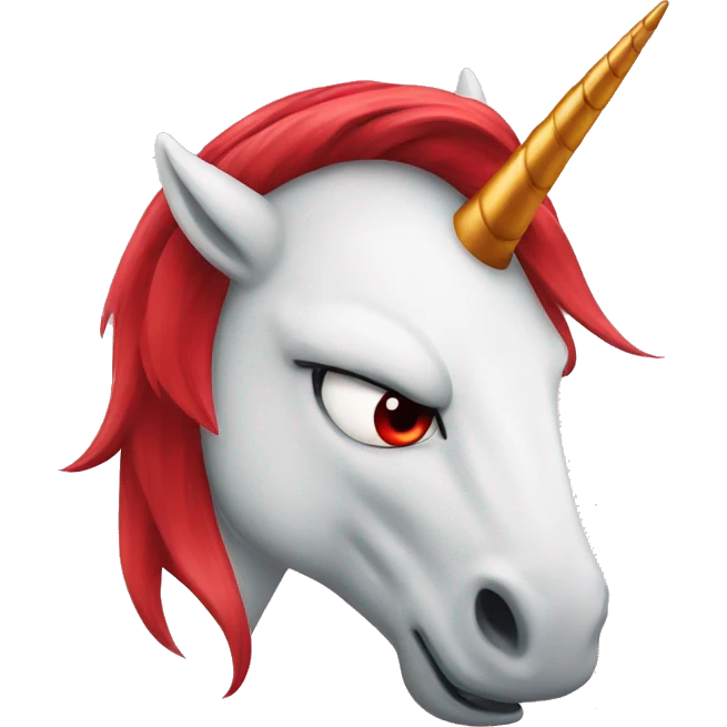 angry red emoji and unicorn emoji