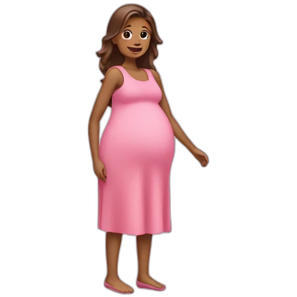 Embarazada con ropa rosada emoji