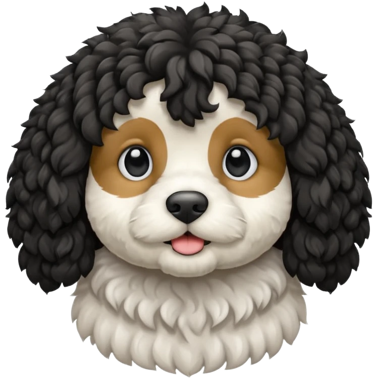 black and white cockapoo emoji