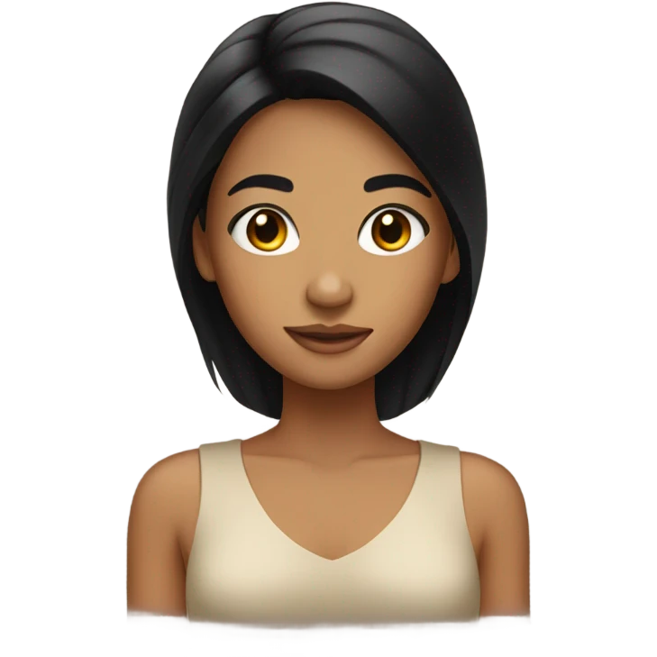 Girl with black hair and tan skin emoji