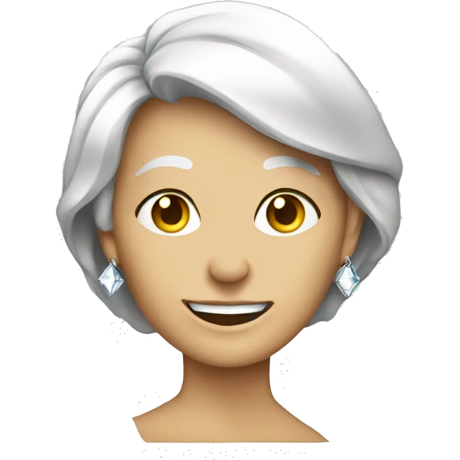 A diamond with an old ladys face on it emoji