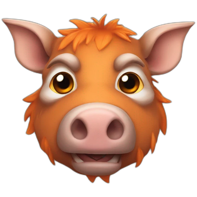 anthropomorphic boar with orange cheecks emoji