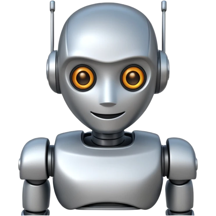 Crée-moi un robot sympathique, pour un chatbot moderne, je veux uniquement la tête sans le corps emoji
