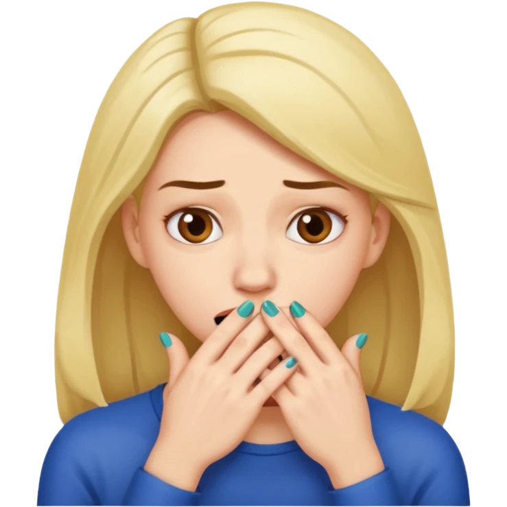woman bitting nails anxious emoji