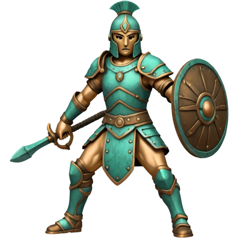 Bronze warrior figure,Museum Statues. emoji