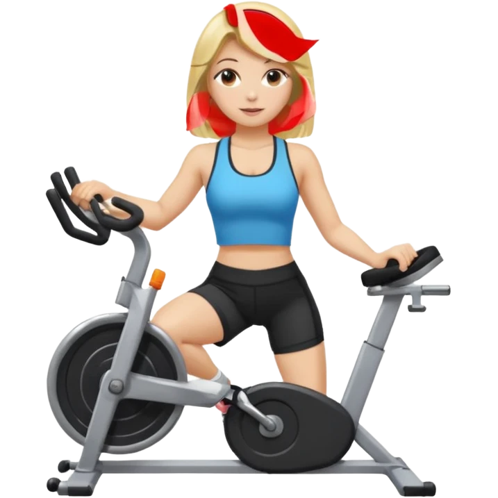 Blonde Girl in a gym Wheel emoji