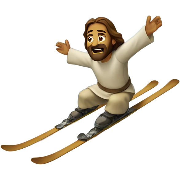 jesus ski’s down the mountain  emoji