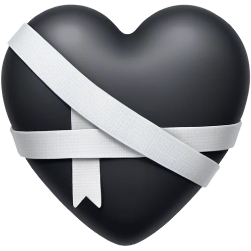 Cuore nero con cerotto emoji