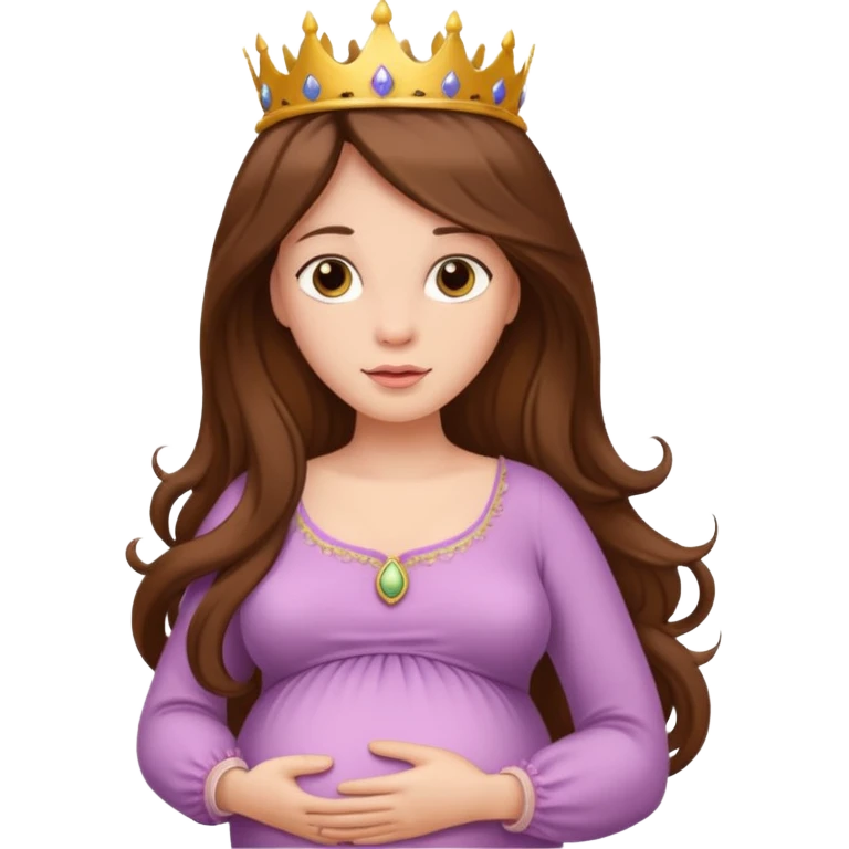 Pregnant princess with brown long hair emoji