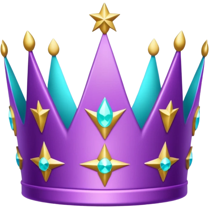 Feeling purple cian crown shine star glitter emoji