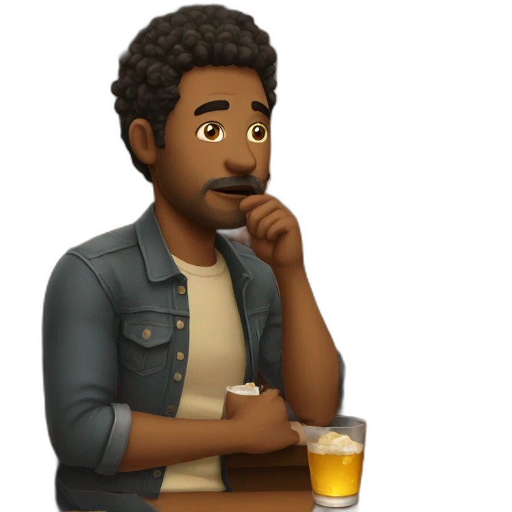 drunk guy at a bar with an opinion emoji
