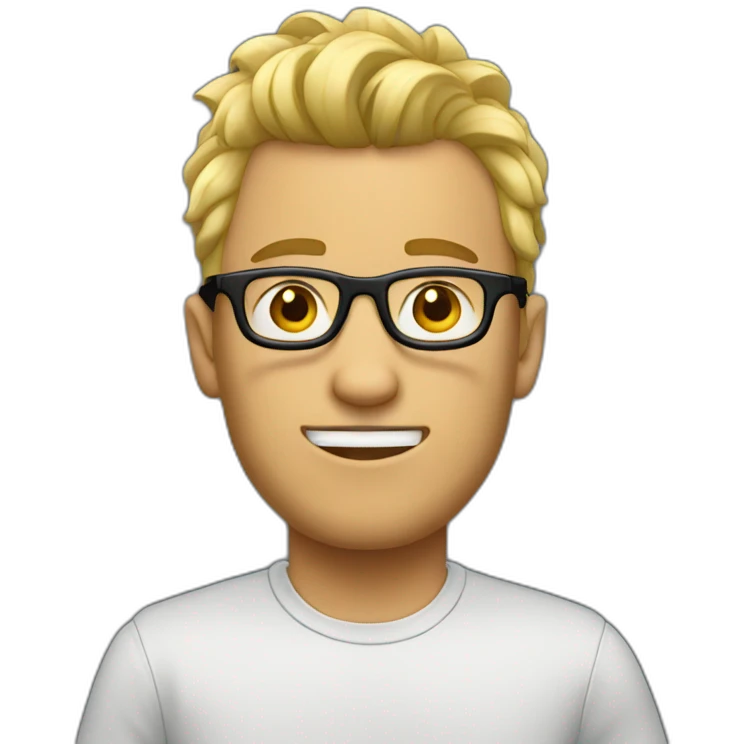 guy with glasses and blonde mohican emoji