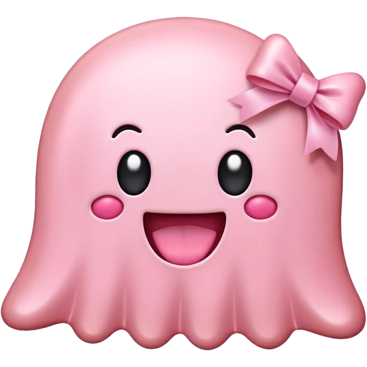 SPAM MEAT kawaii ghost EMOJI with bow emoji