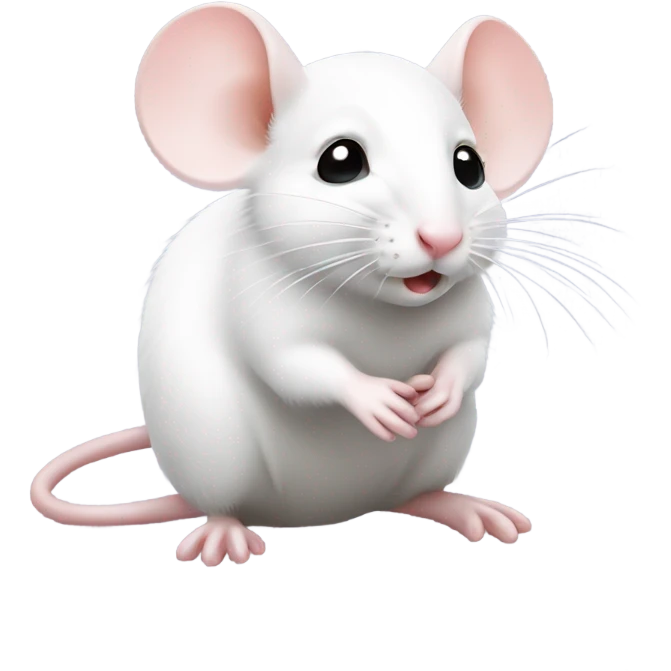 Cute little white mouse giving kiss emoji