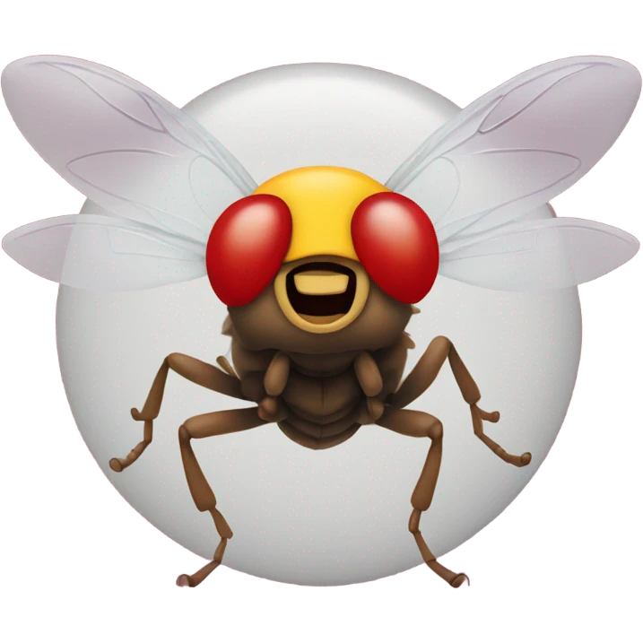 Fly with Ronald McDonald's face emoji