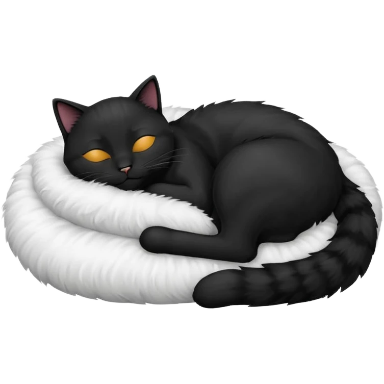 black cat sleeping on a pillow emoji