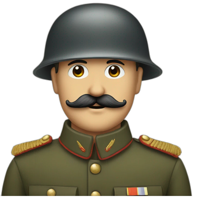 small squared mustache on german soldier emoji