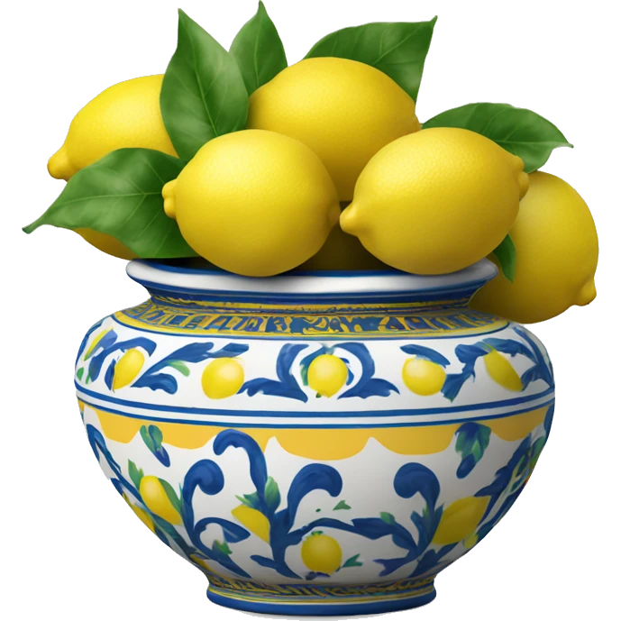 Deruta vase with lemons emoji