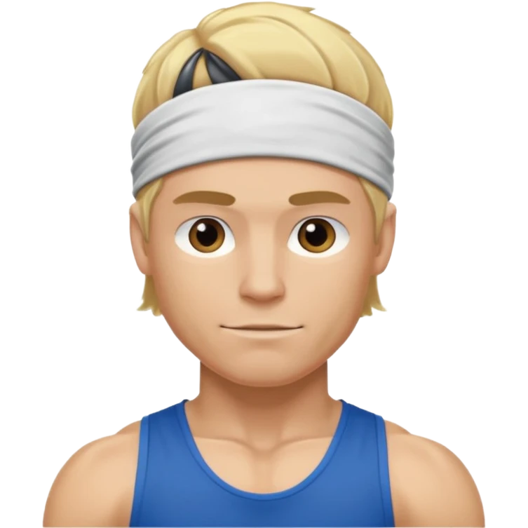 blonde male athelete with headband emoji