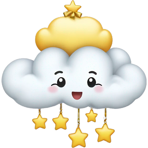 Cloud with hanging bows  emoji
