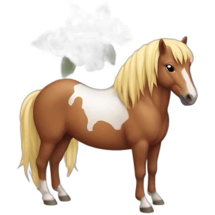 Caballo Rosa con flor emoji