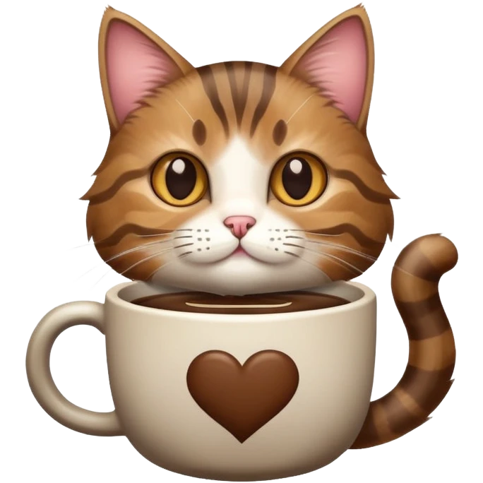 Cat holding coffee emoji
