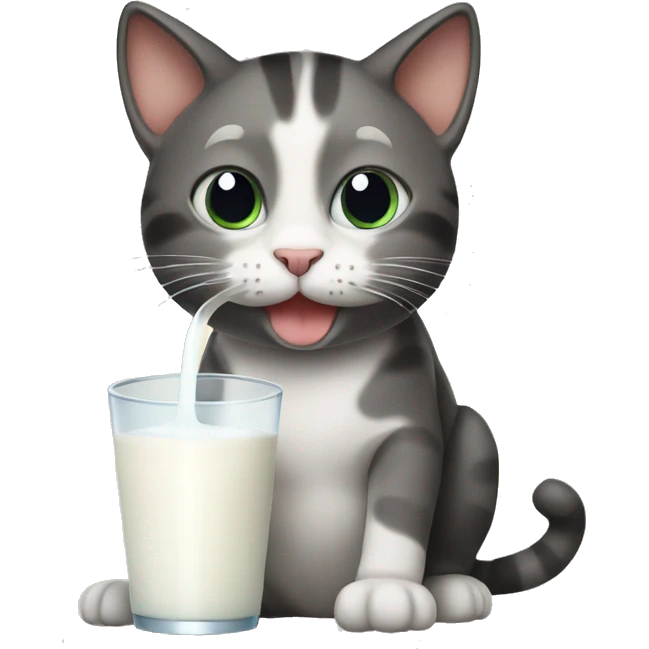 cat drinking milk emoji