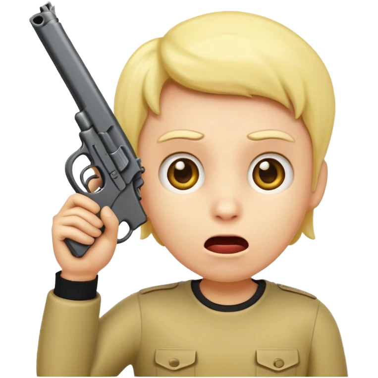 Emoji killing itself with a gun  emoji