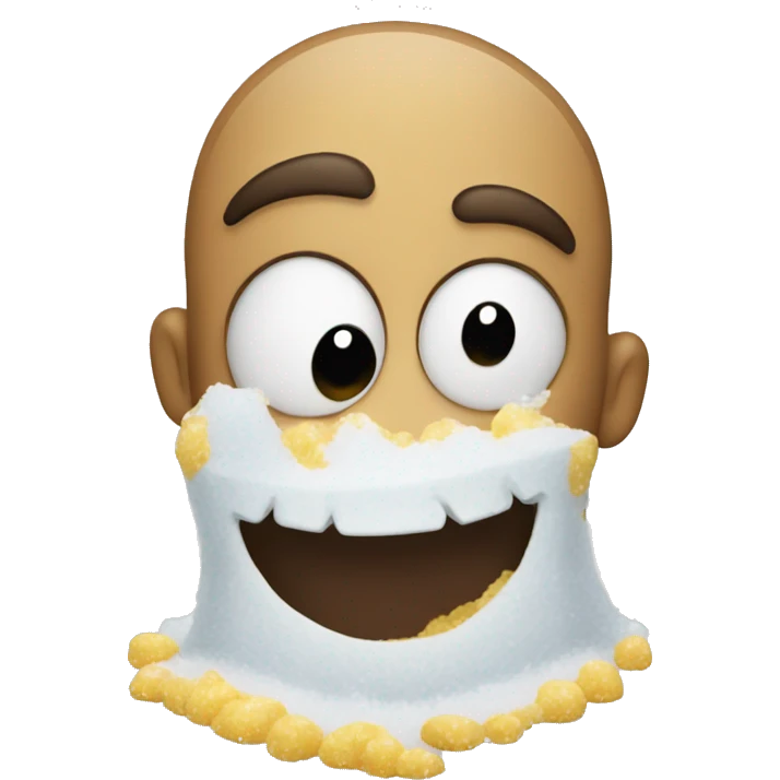 happy emoji with a pile of salt emoji